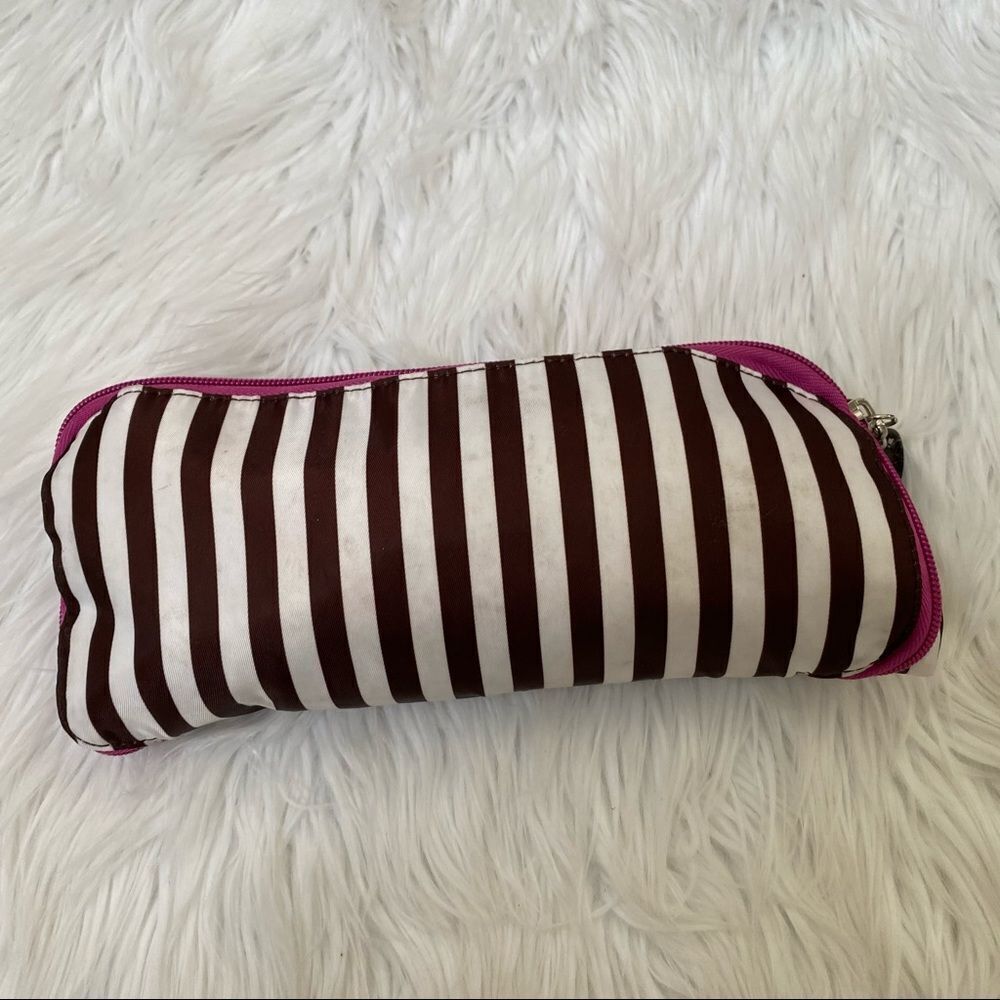 Henri Bendel Brown White Striped Nylon Backpack - Picture 5 of 9